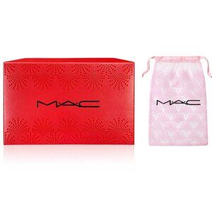 Mac Cosmetics Gift Set,Red Collector Empty Box and Pink Sheer Mesh Pouch,2pc-NEW